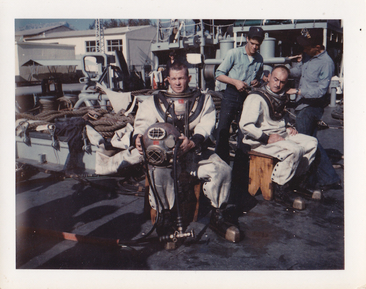 1969 10 28 Toulone France Me and Cpt Wally Kurtz USS HOIST AR40 requalifying.jpg